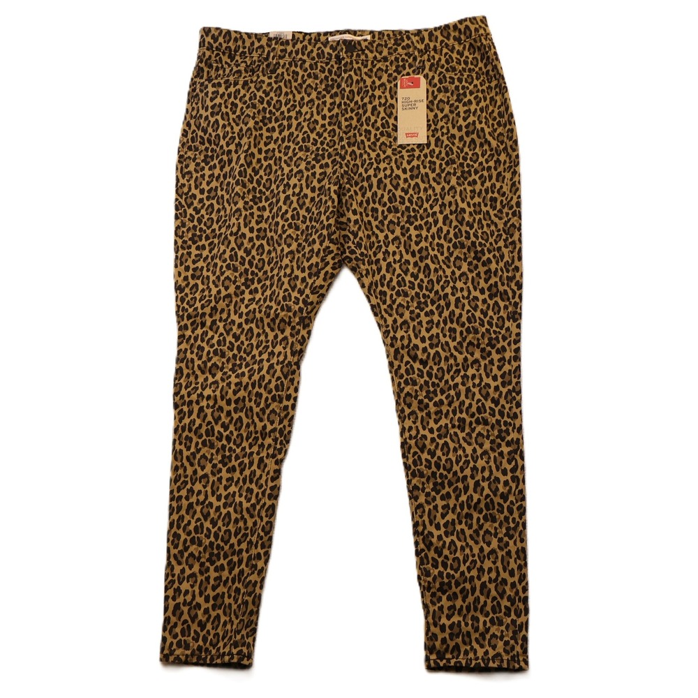 Levi's Women 18W 720 Super Skinny Jeans Brown Leopard Print High Rise Sculpt